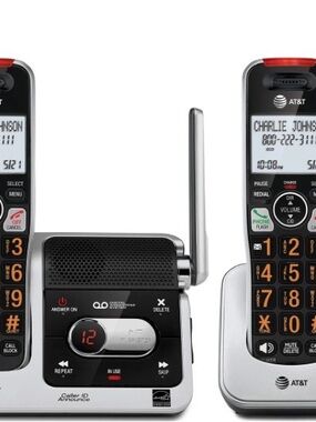 AT&T BL102-2 DECT 6.0 2-Handset Cordless Phone for Home with Answering Machine